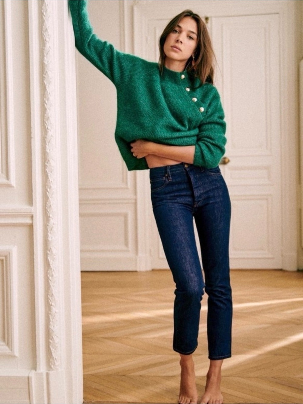 Sezane Dark Blue Straight-Leg Jeans